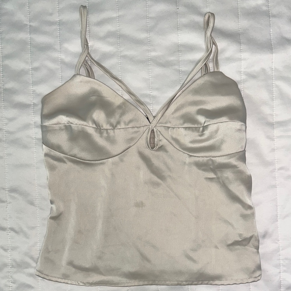 Forever 21 Light Beige Smocked Top